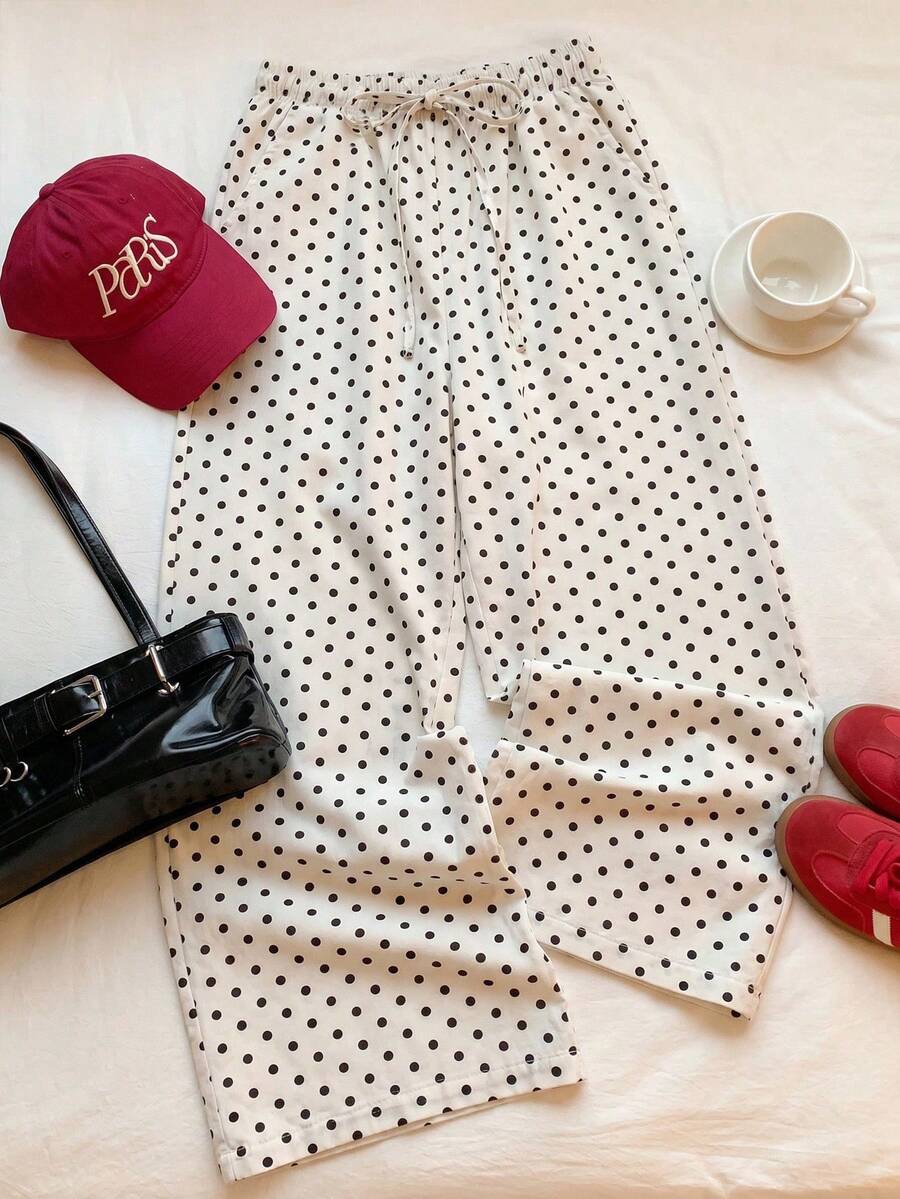 Pantalones casuales con estampado a cuadros para mujer.