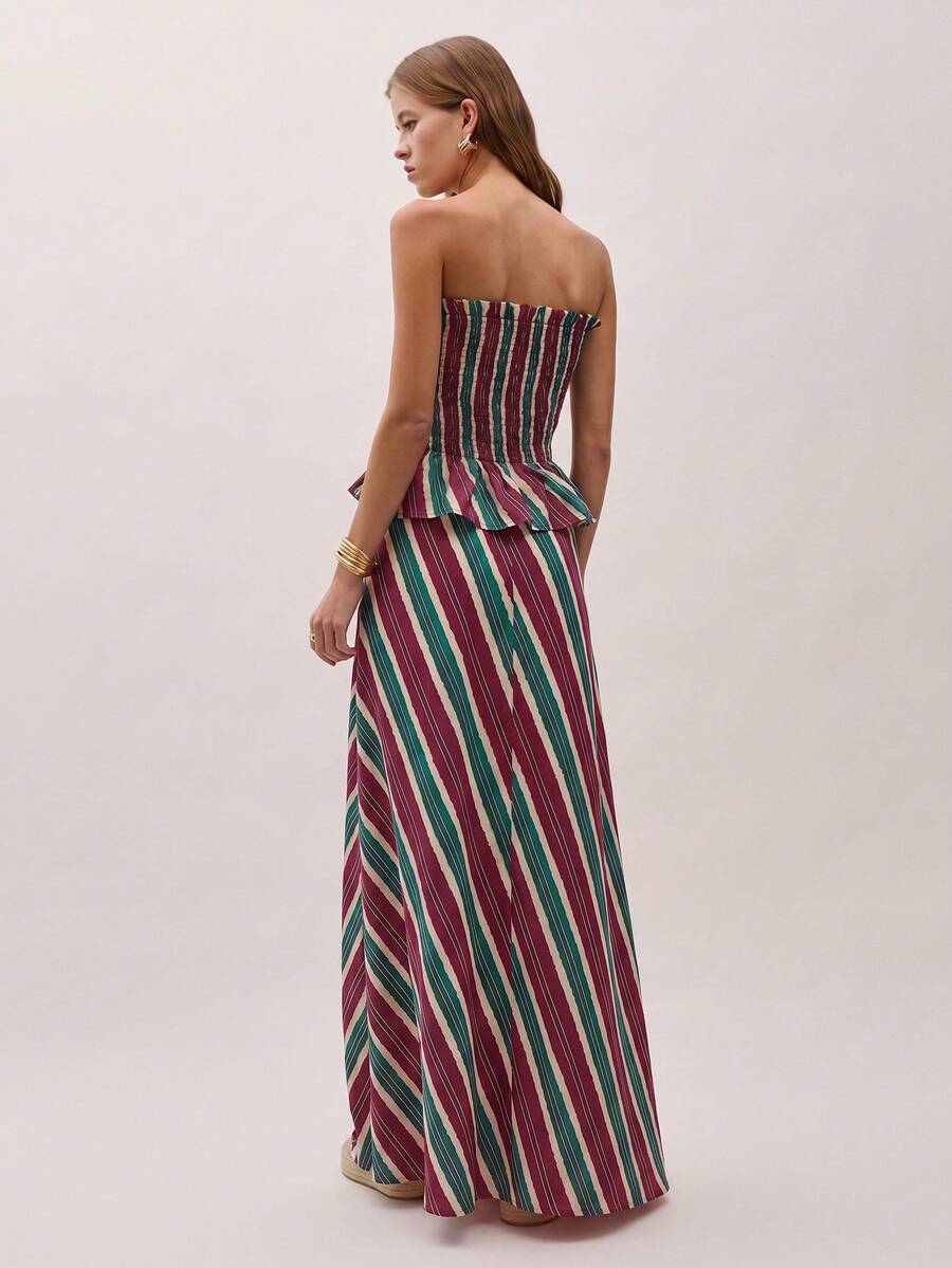 Bimba Conjunto de dos piezas con rayas y fruncido