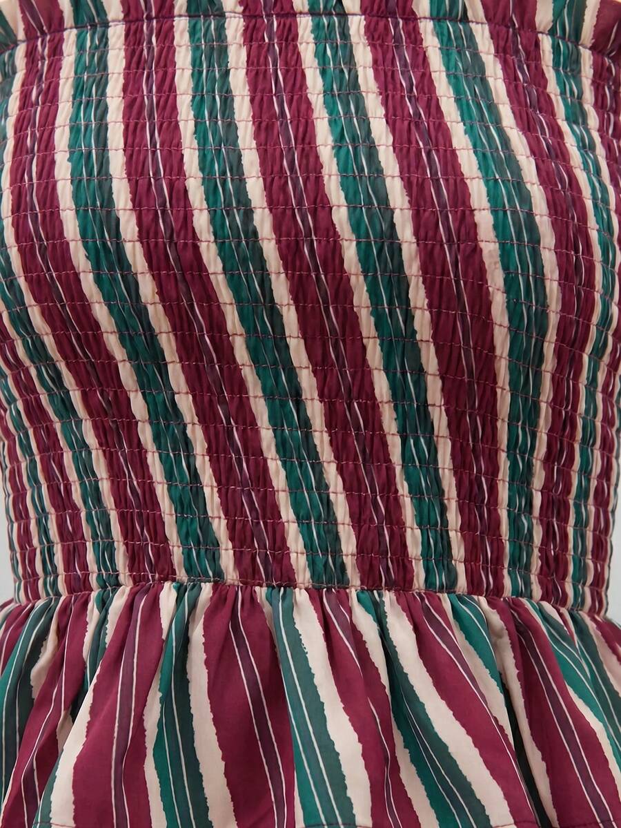 Bimba Conjunto de dos piezas con rayas y fruncido