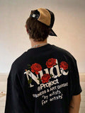 Camiseta de manga corta con estampado para hombre