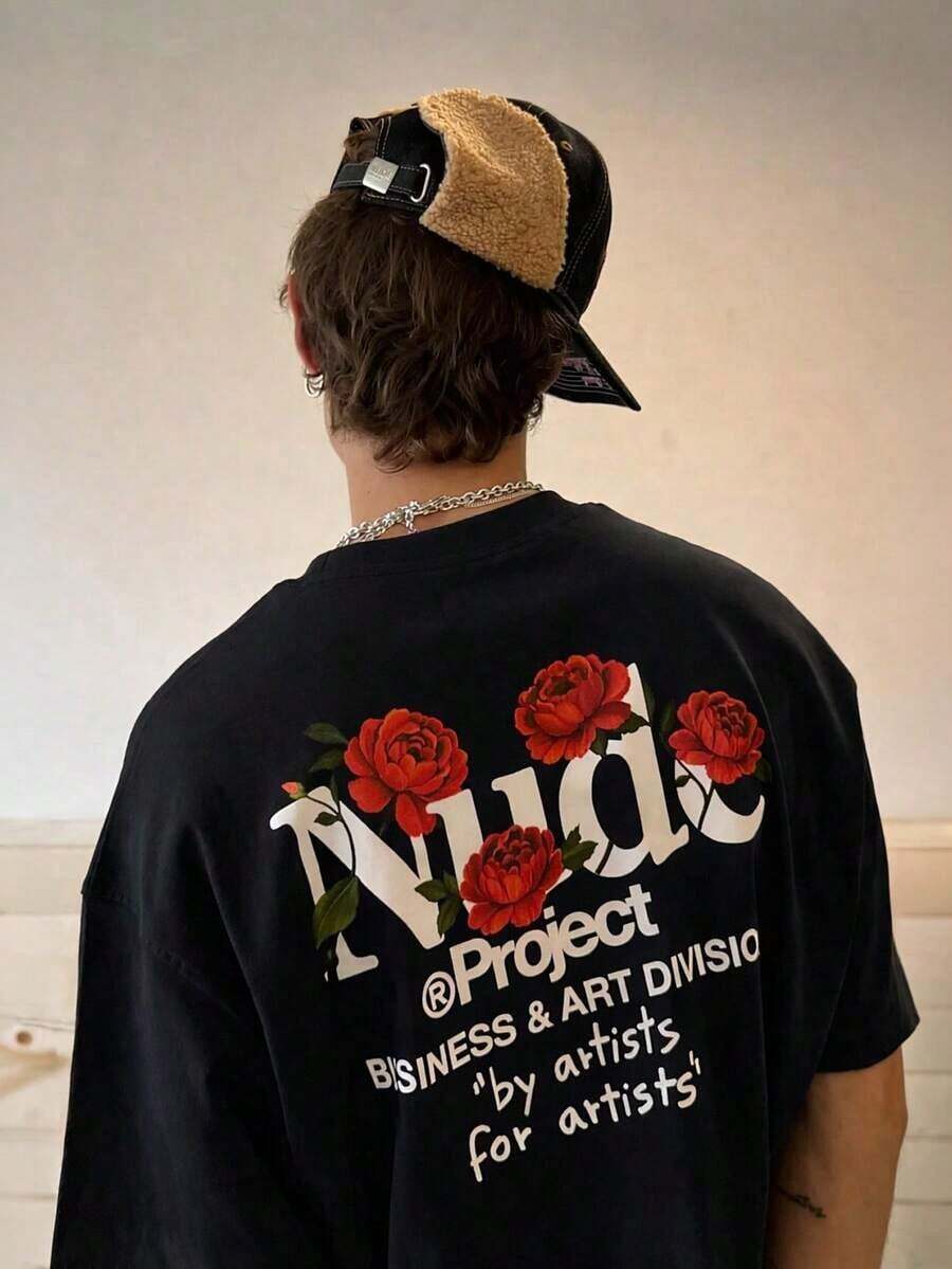 Camiseta de manga corta con estampado para hombre