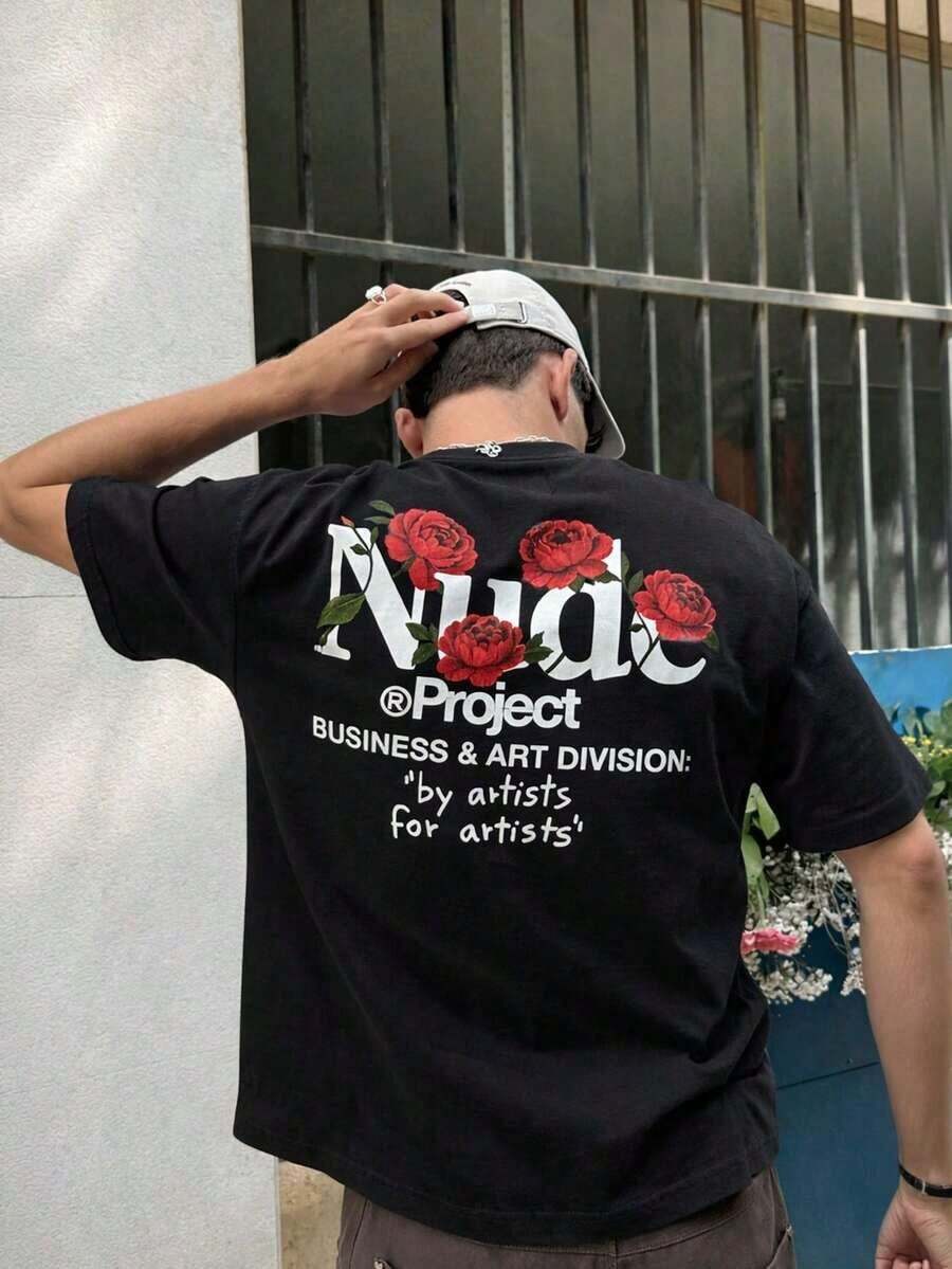 Camiseta de manga corta con estampado para hombre