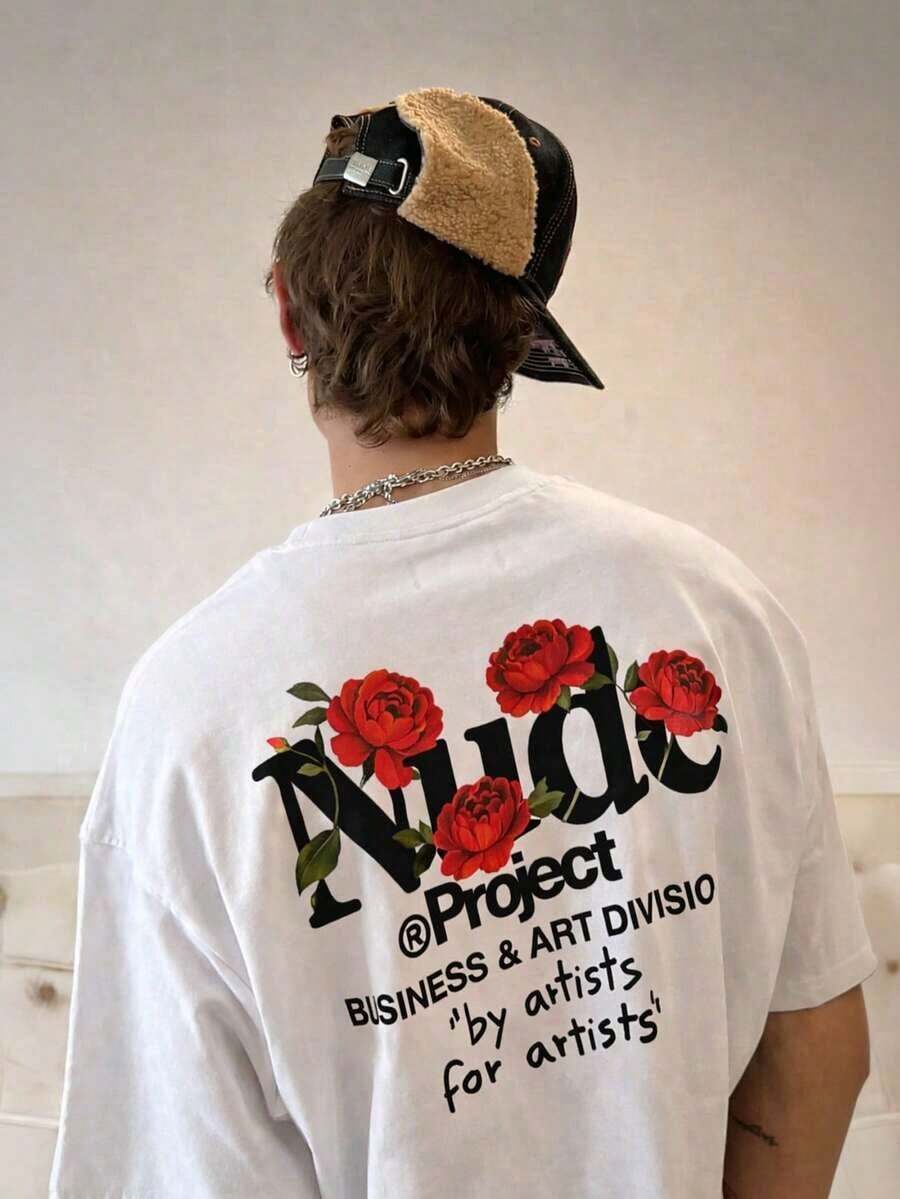 Camiseta de manga corta con estampado para hombre