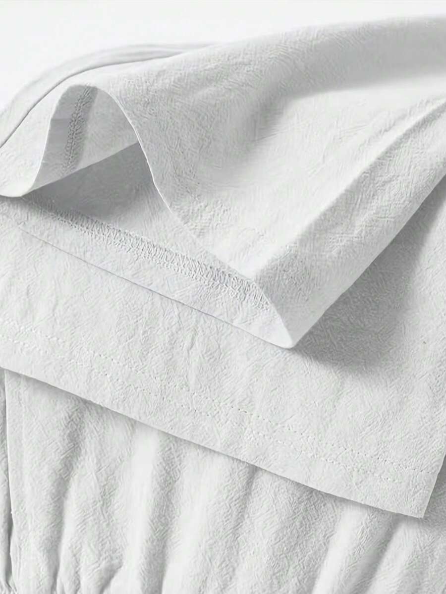 Pantalones casuales sueltos de lino negro tejido, adecuados para primavera/otoño/verano
