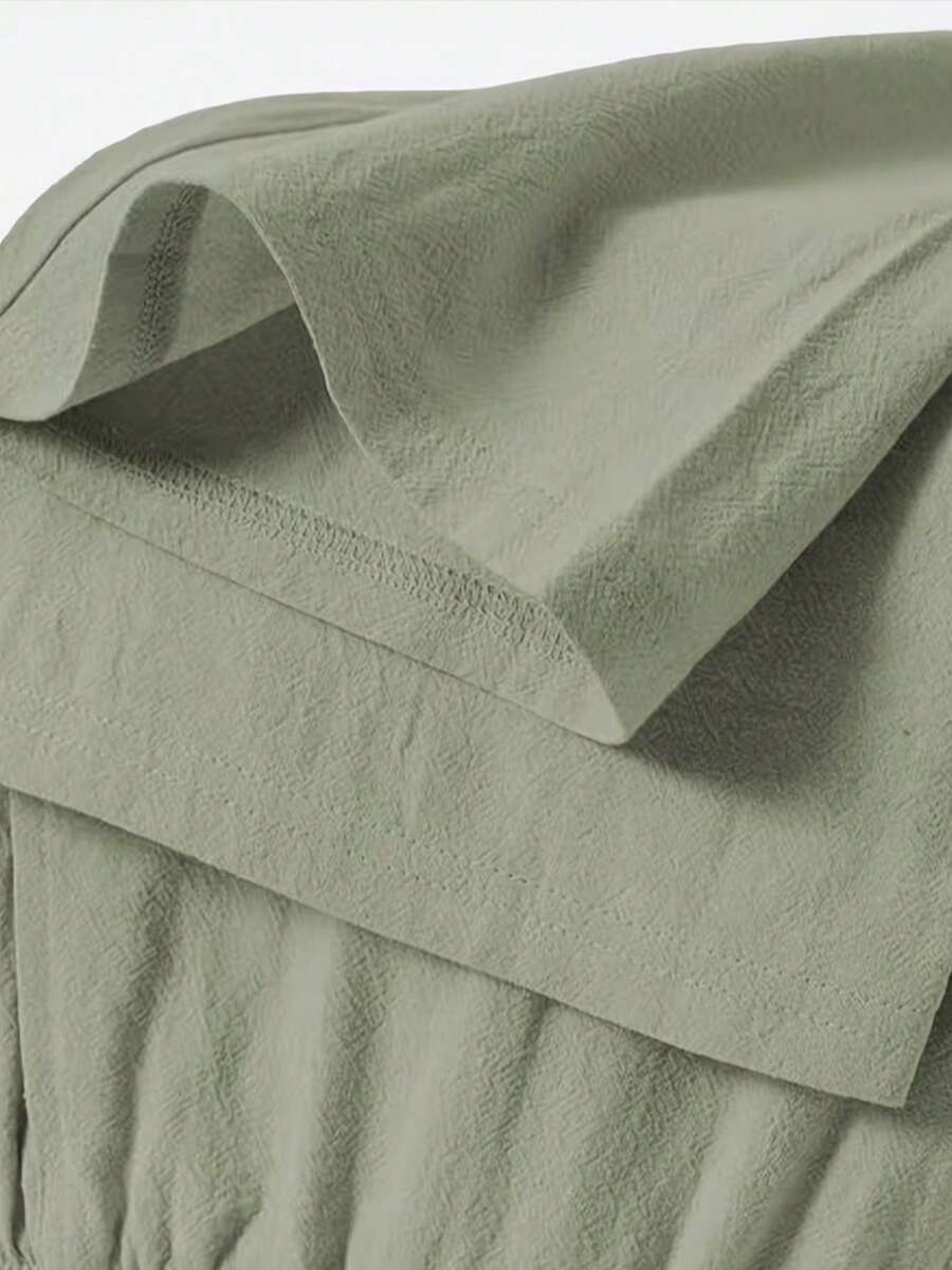 Pantalones casuales sueltos de lino negro tejido, adecuados para primavera/otoño/verano