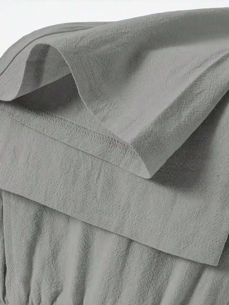 Pantalones casuales sueltos de lino negro tejido, adecuados para primavera/otoño/verano