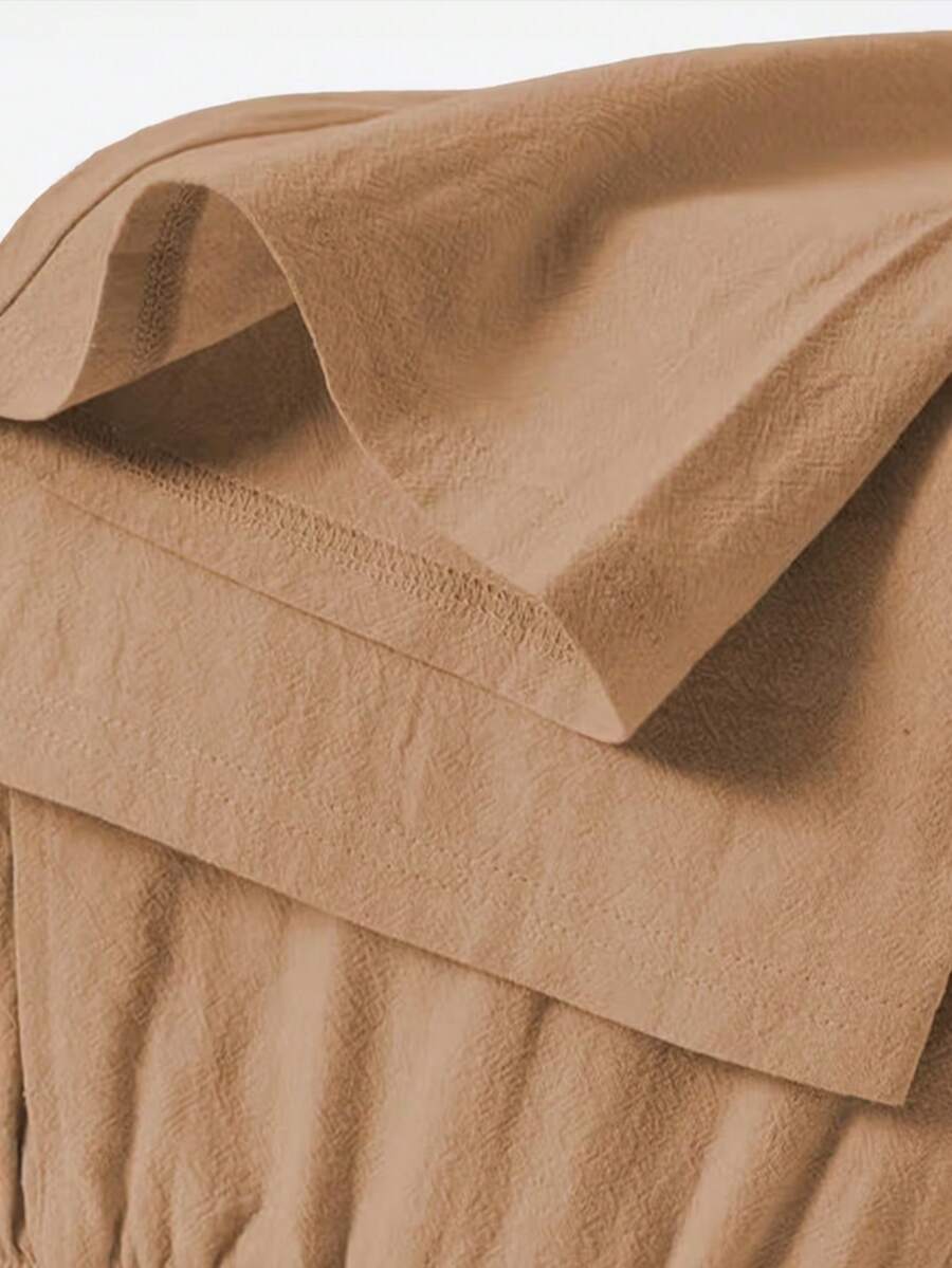 Pantalones casuales sueltos de lino negro tejido, adecuados para primavera/otoño/verano