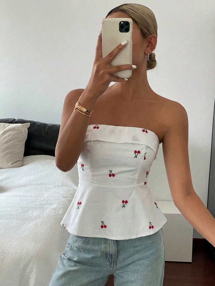 Top tubo casual de verano con estampado floral