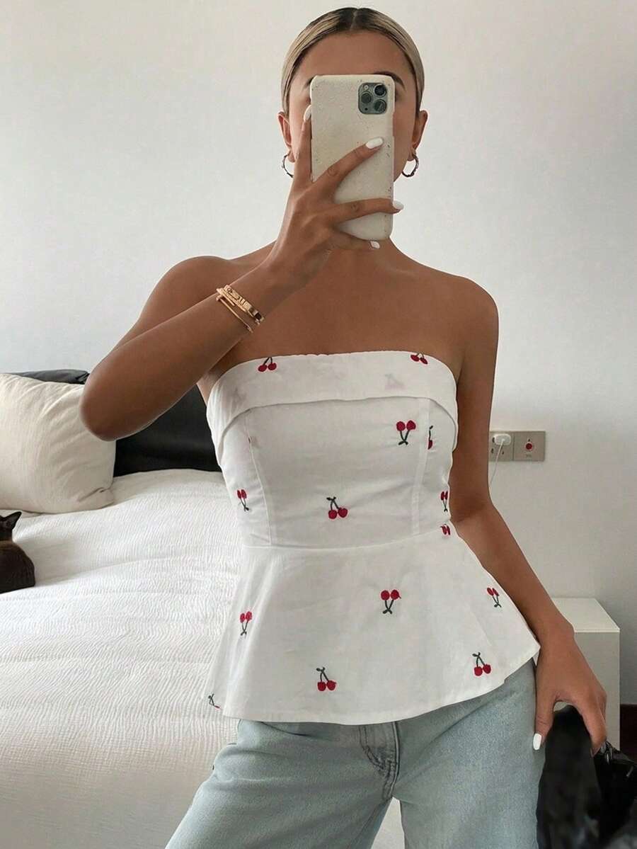 Top tubo casual de verano con estampado floral