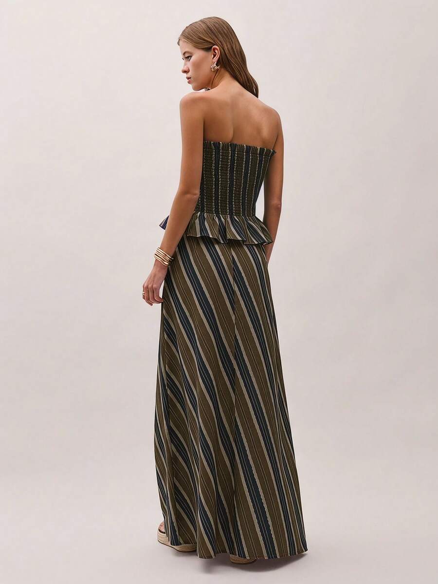 Bimba Conjunto de dos piezas con rayas y fruncido