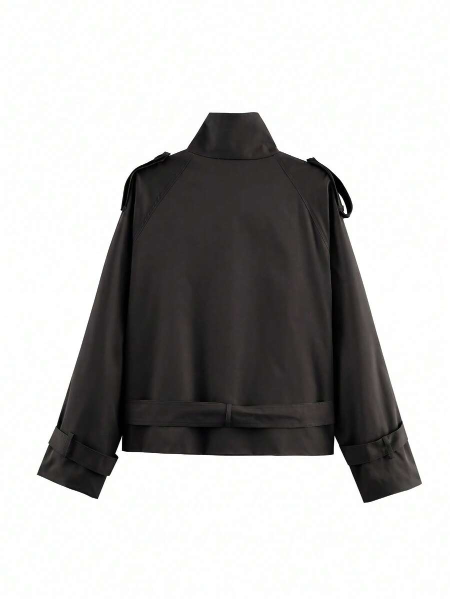 Abrigo bimba elegante de estilo urbano con botones delanteros y bolsillos