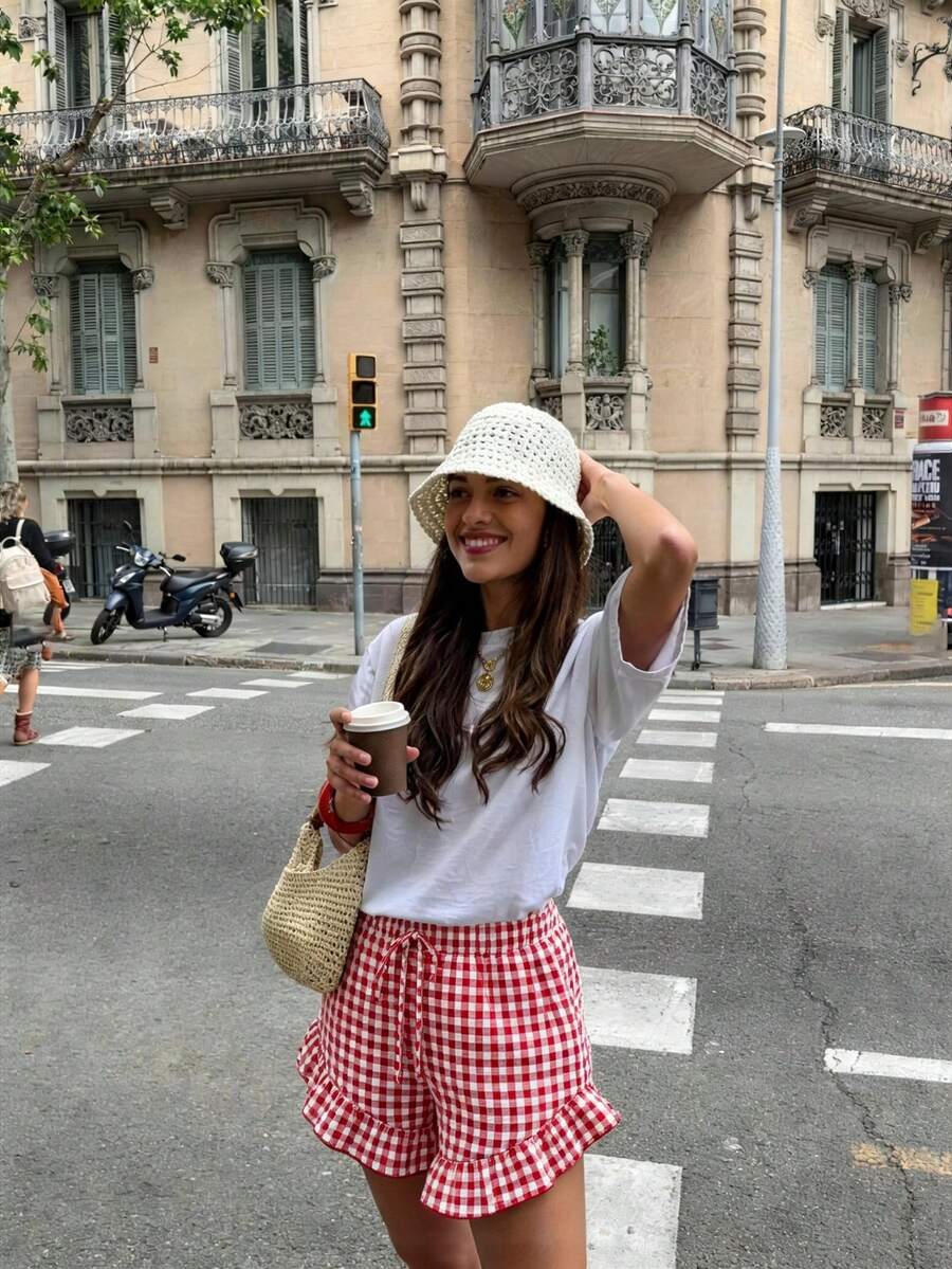 Pantalones cortos sueltos con volantes