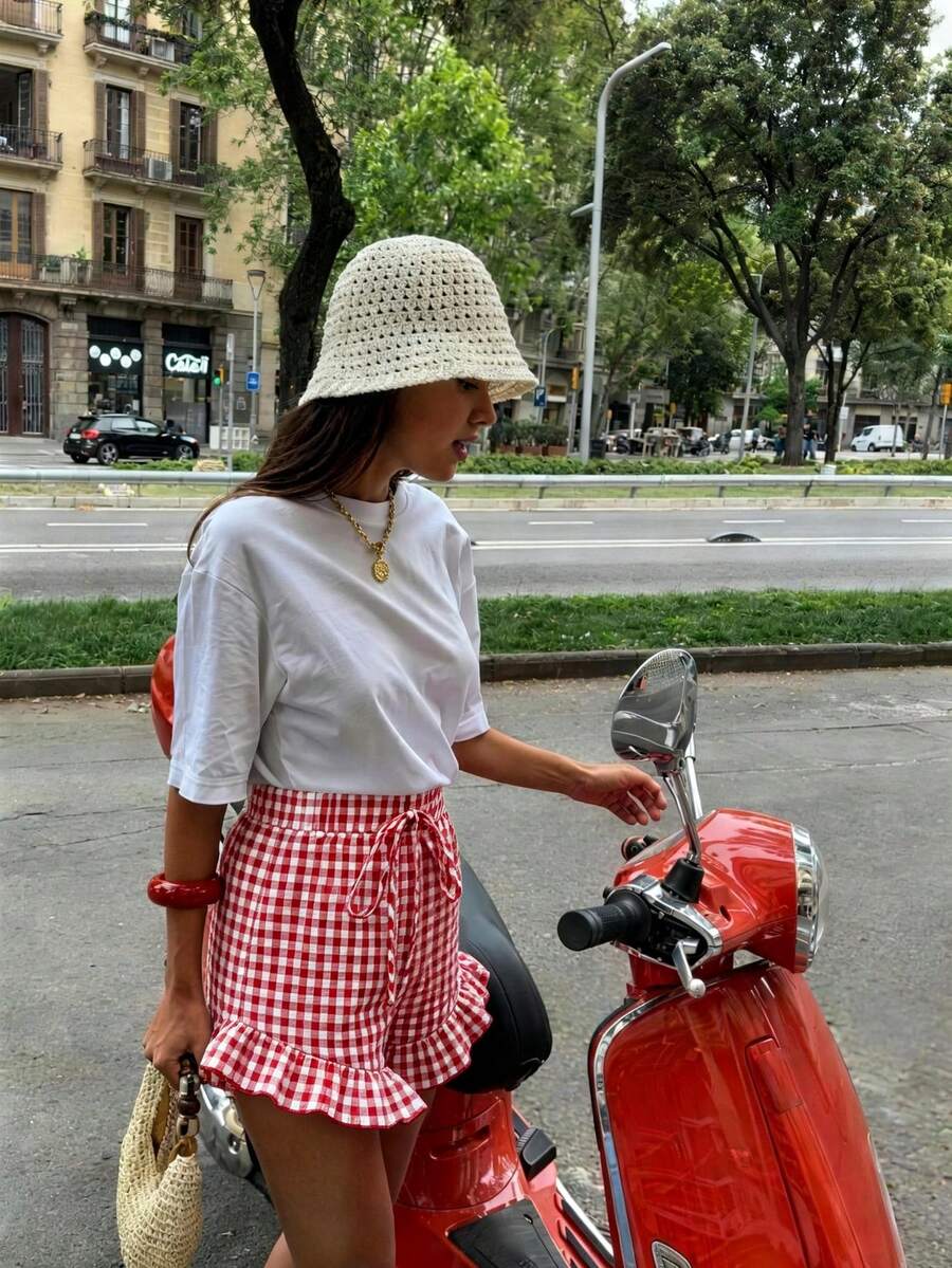 Pantalones cortos sueltos con volantes
