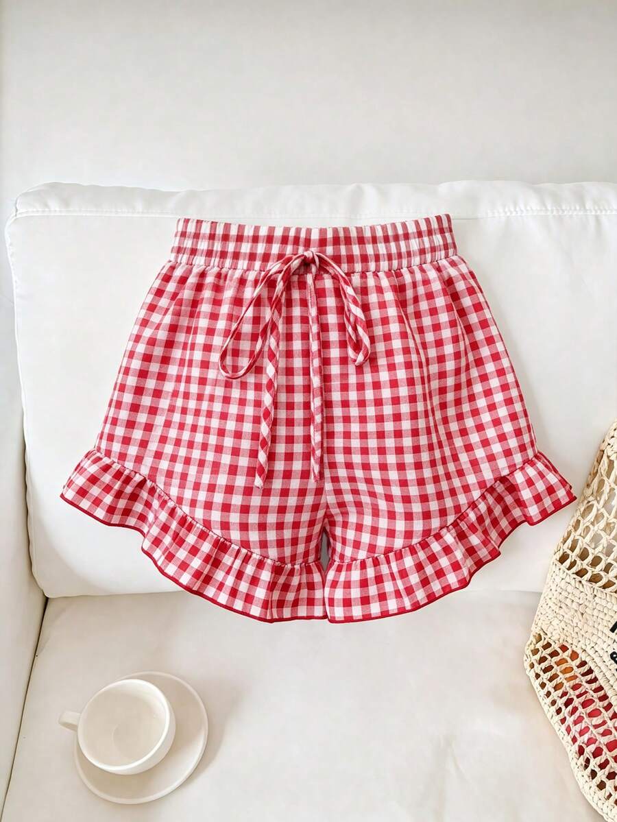 Pantalones cortos sueltos con volantes