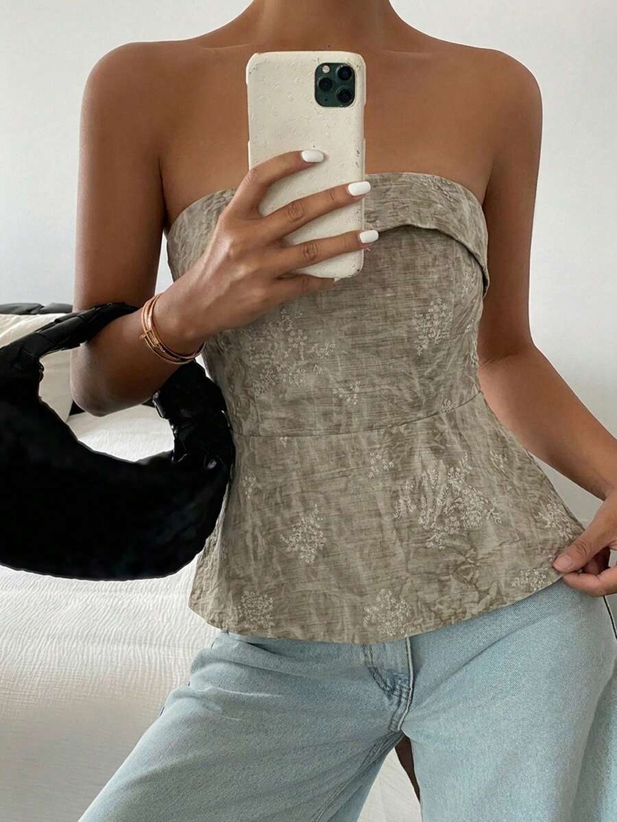 Top tubo casual de verano con estampado floral