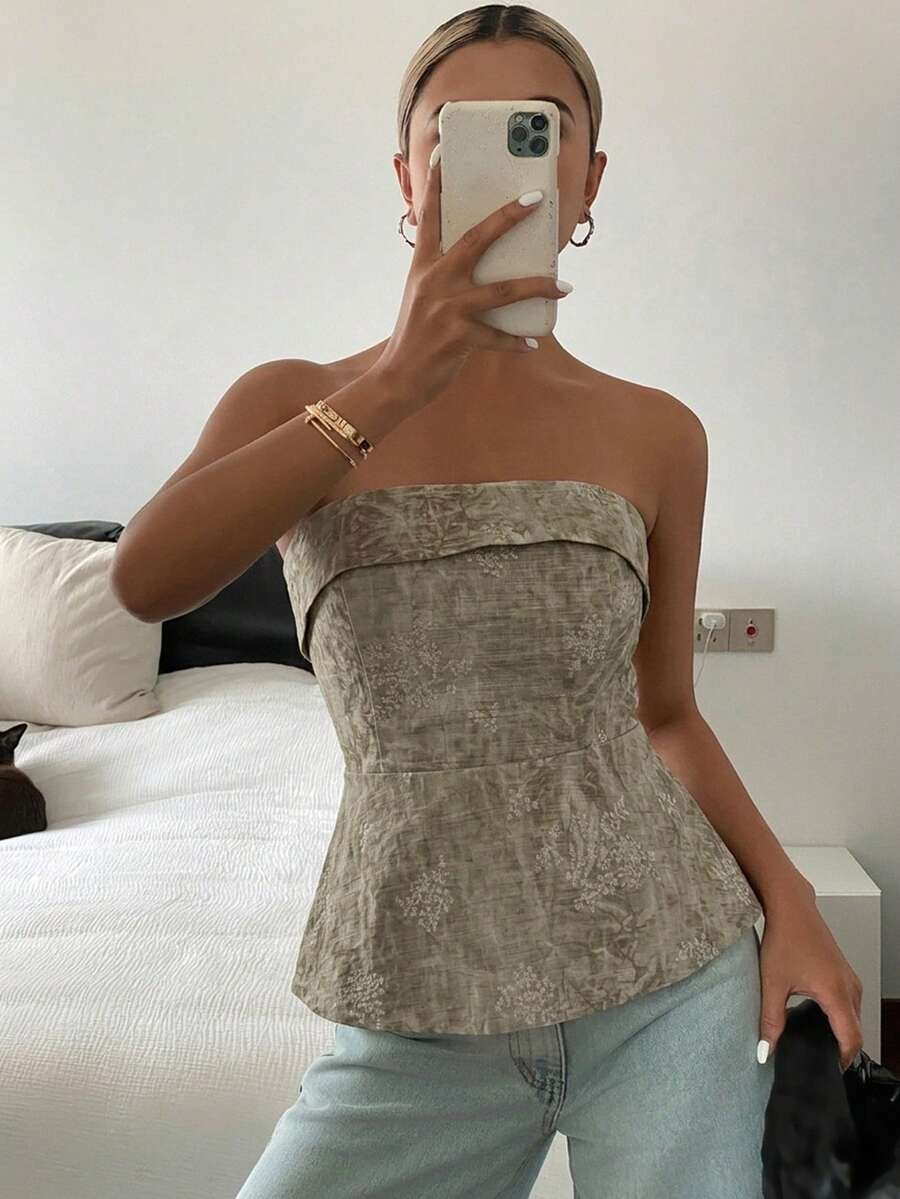 Top tubo casual de verano con estampado floral