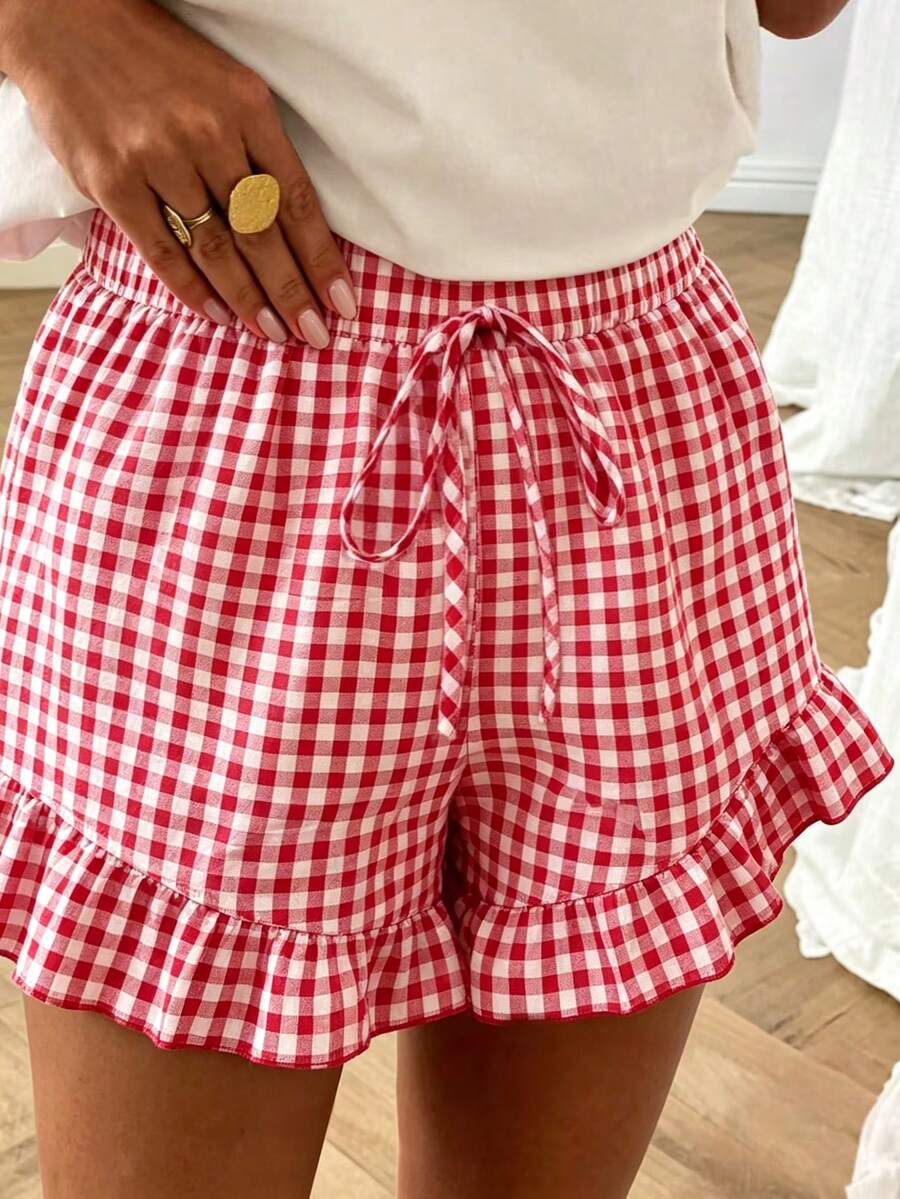 Pantalones cortos sueltos con volantes
