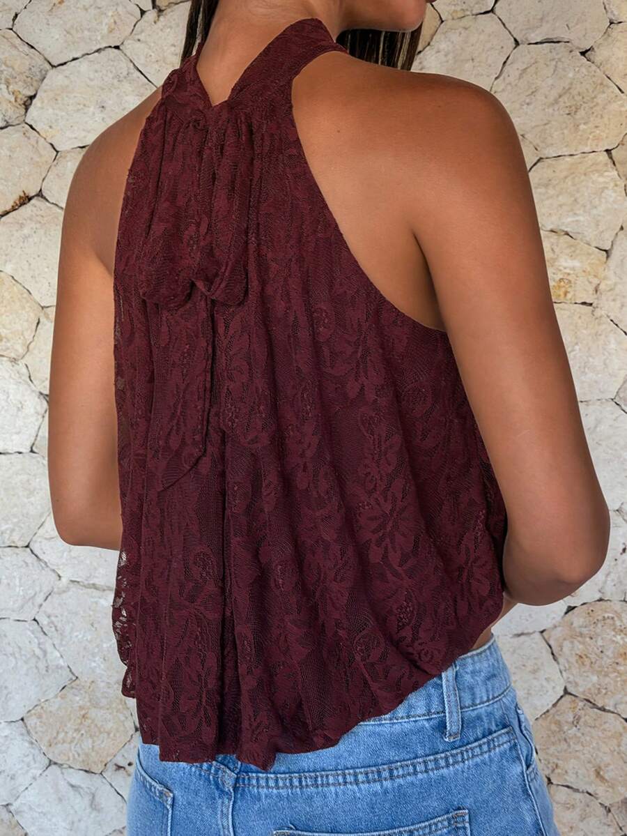 Blusa de verano casual de mujer con estampado de lunares y escote halter