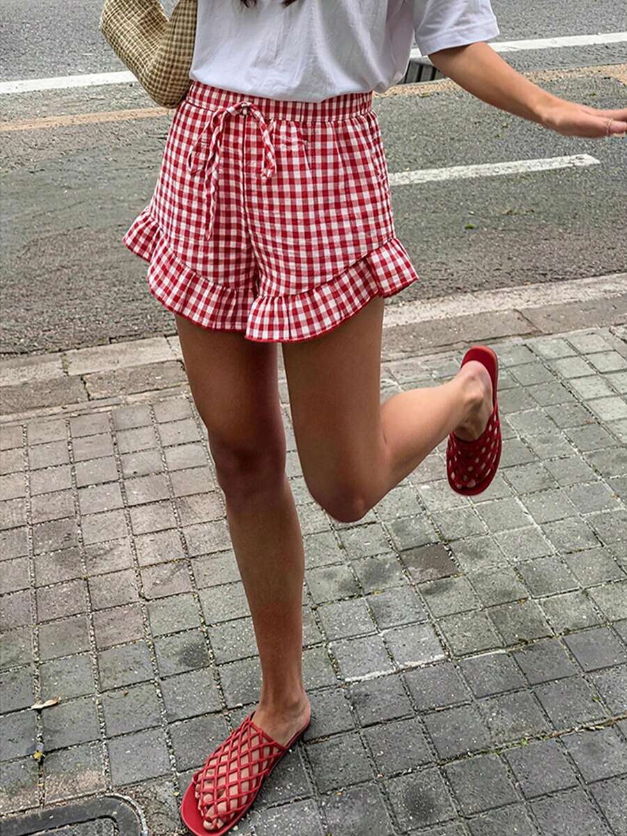 Pantalones cortos sueltos con volantes