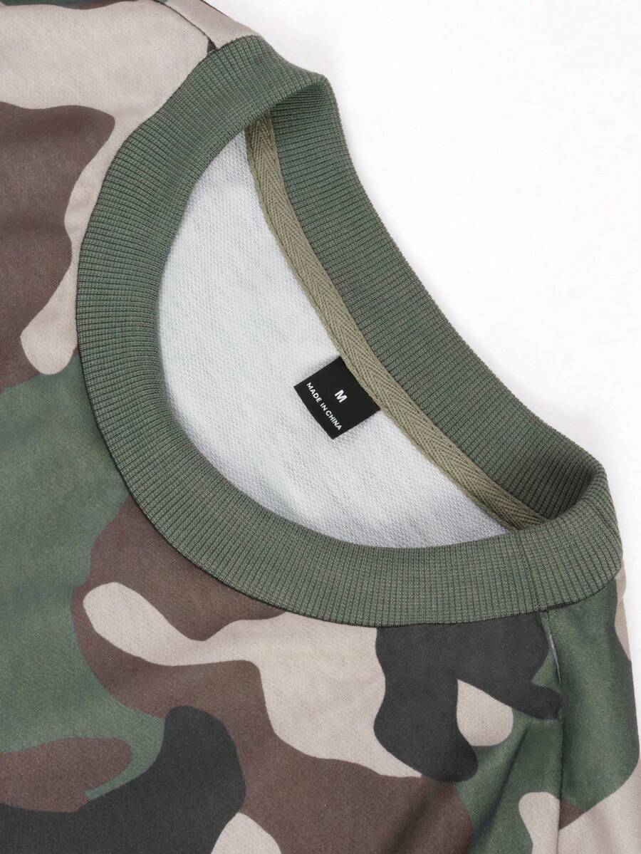 Camiseta suelta de hombro caído con estampado de letras casual para hombre