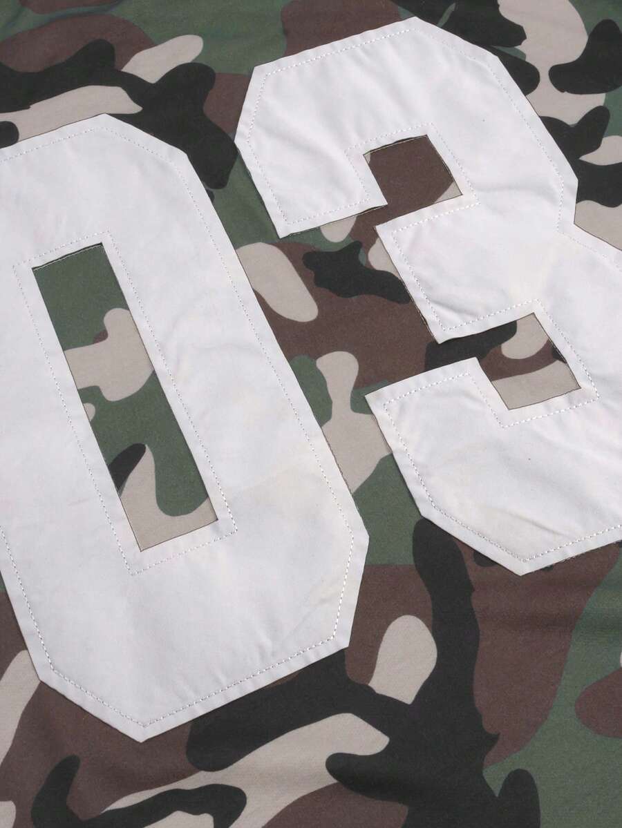 Camiseta suelta de hombro caído con estampado de letras casual para hombre