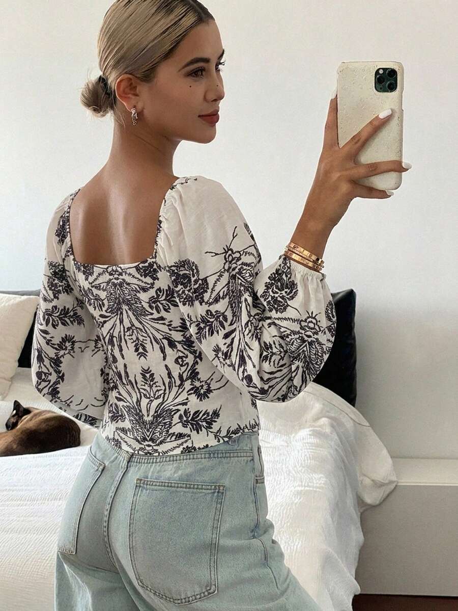 Top tubo casual de verano con estampado floral