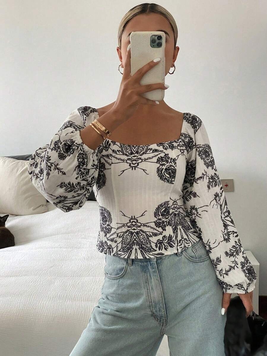 Top tubo casual de verano con estampado floral