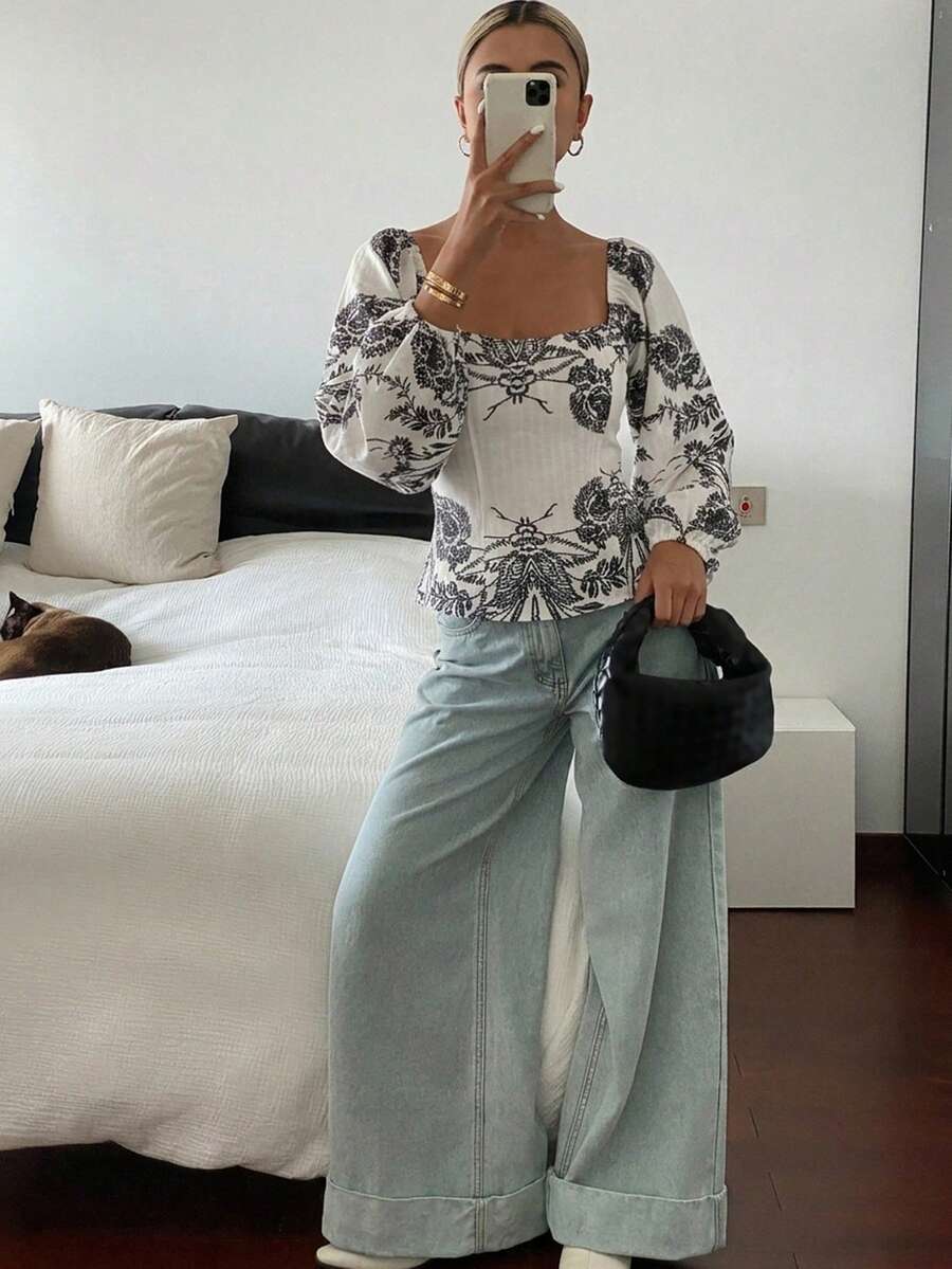 Top tubo casual de verano con estampado floral