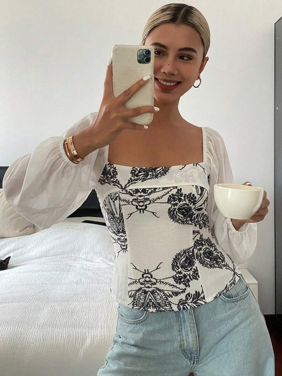 Top tubo casual de verano con estampado floral