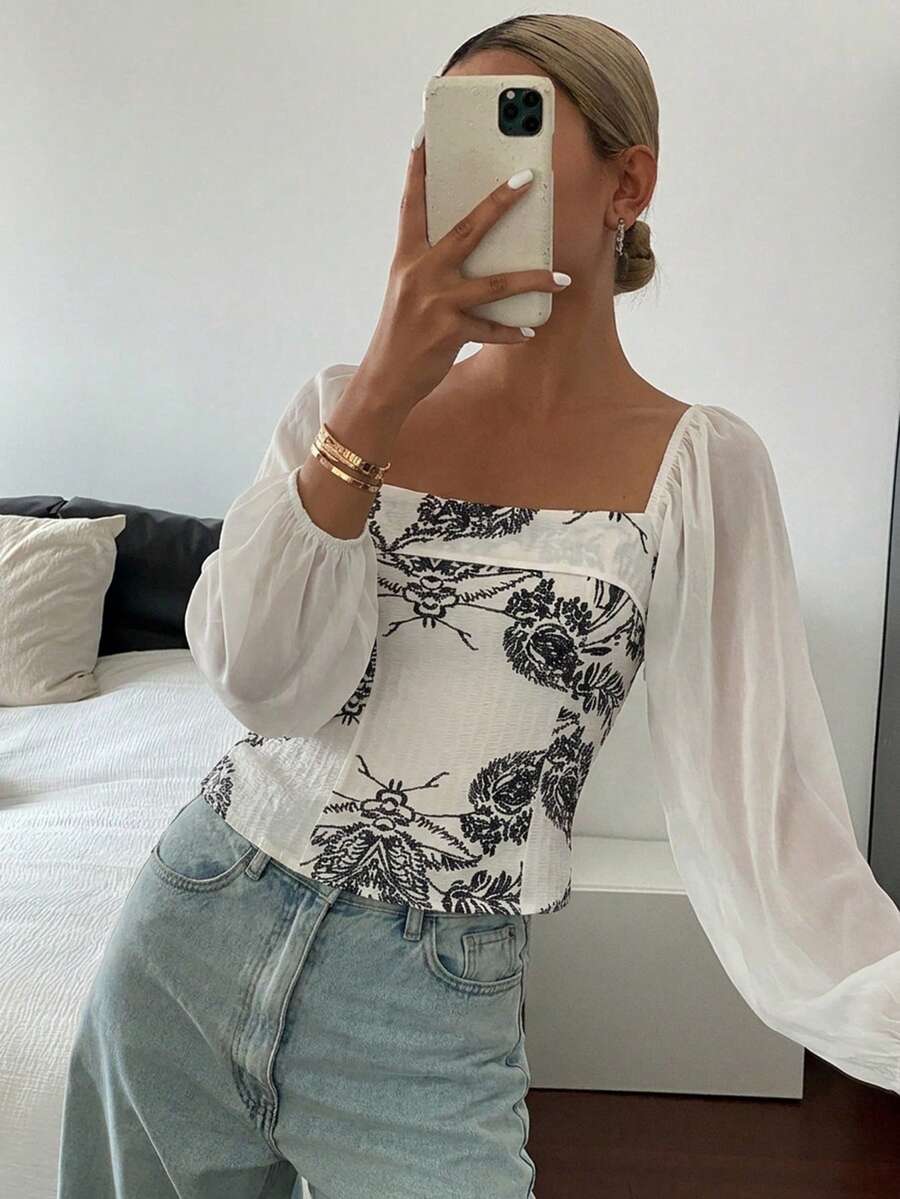 Top tubo casual de verano con estampado floral