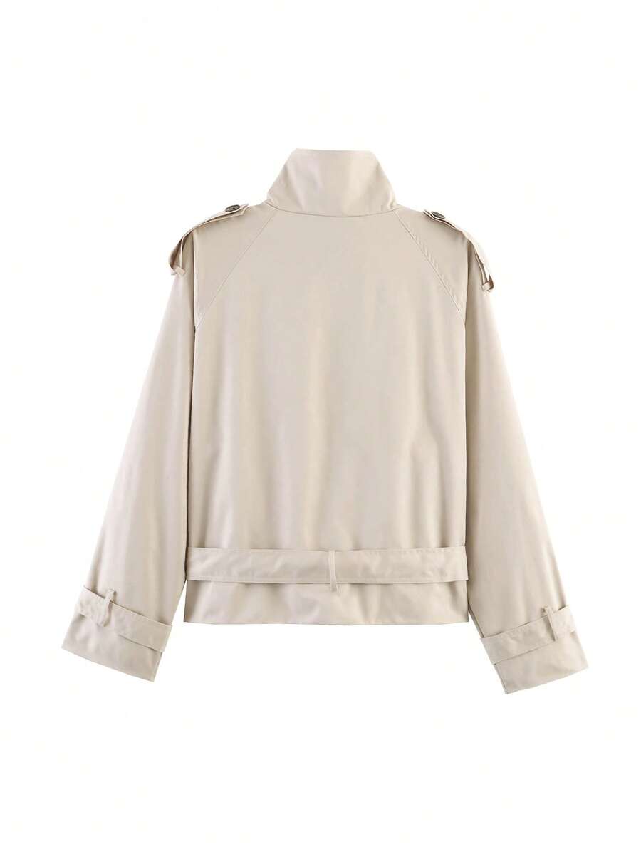 Abrigo bimba elegante de estilo urbano con botones delanteros y bolsillos