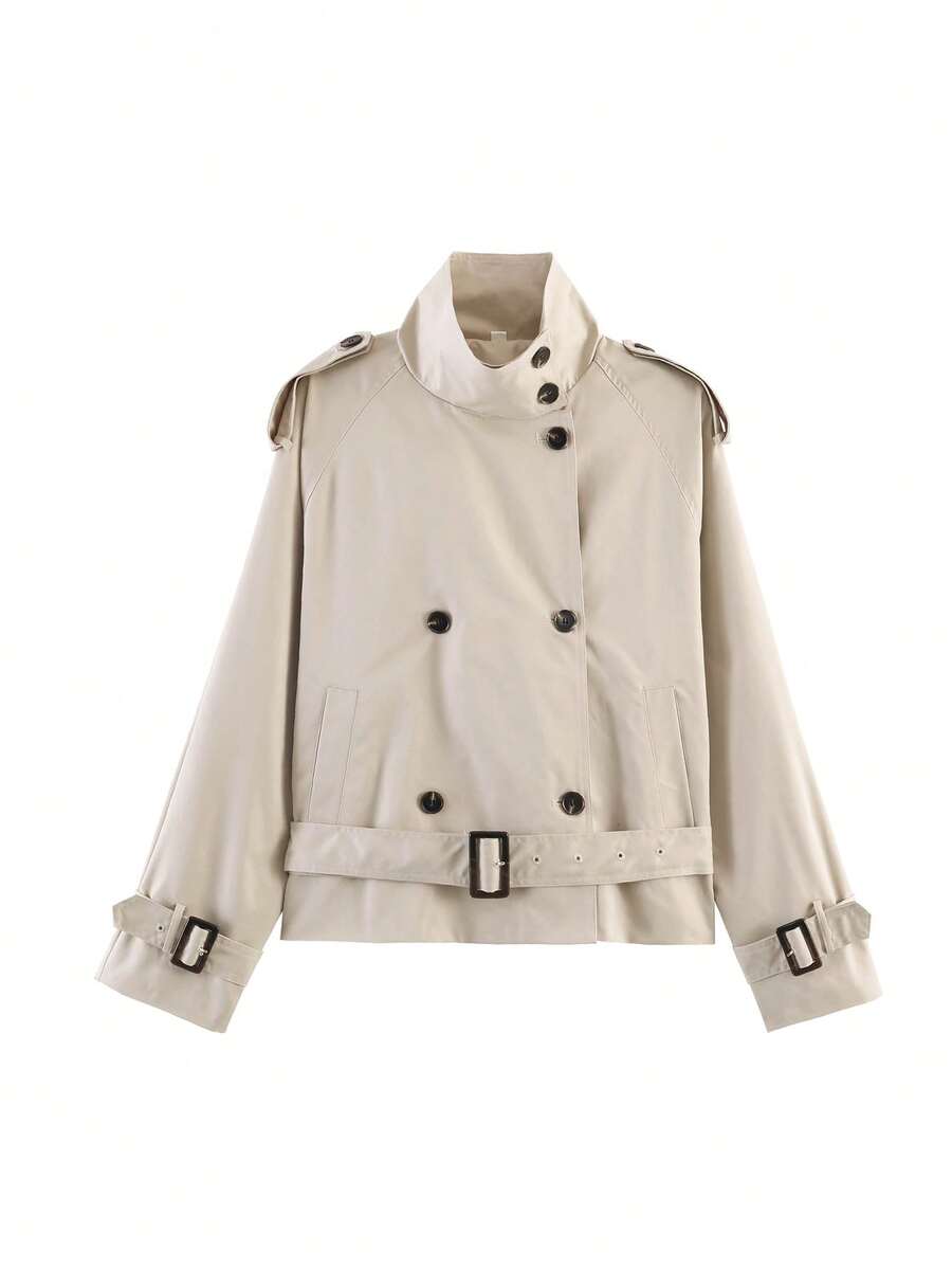 Abrigo bimba elegante de estilo urbano con botones delanteros y bolsillos