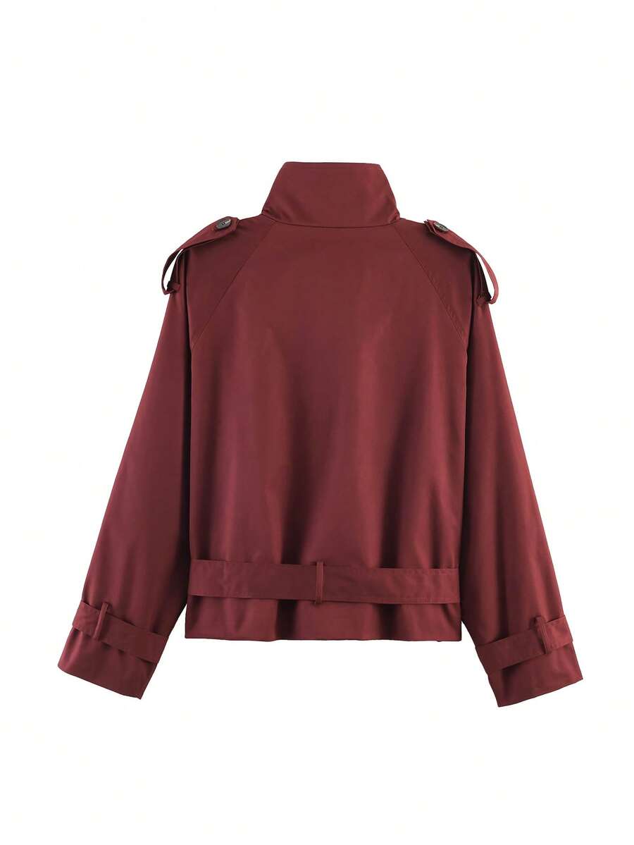 Abrigo bimba elegante de estilo urbano con botones delanteros y bolsillos