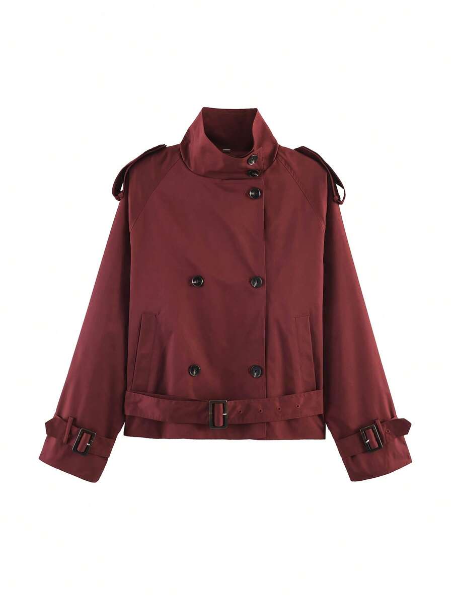 Abrigo bimba elegante de estilo urbano con botones delanteros y bolsillos