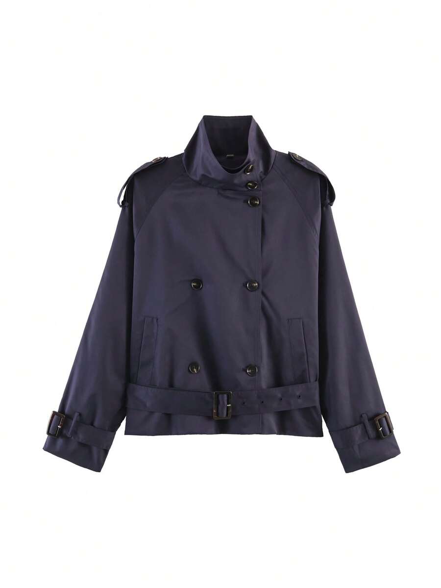 Abrigo bimba elegante de estilo urbano con botones delanteros y bolsillos
