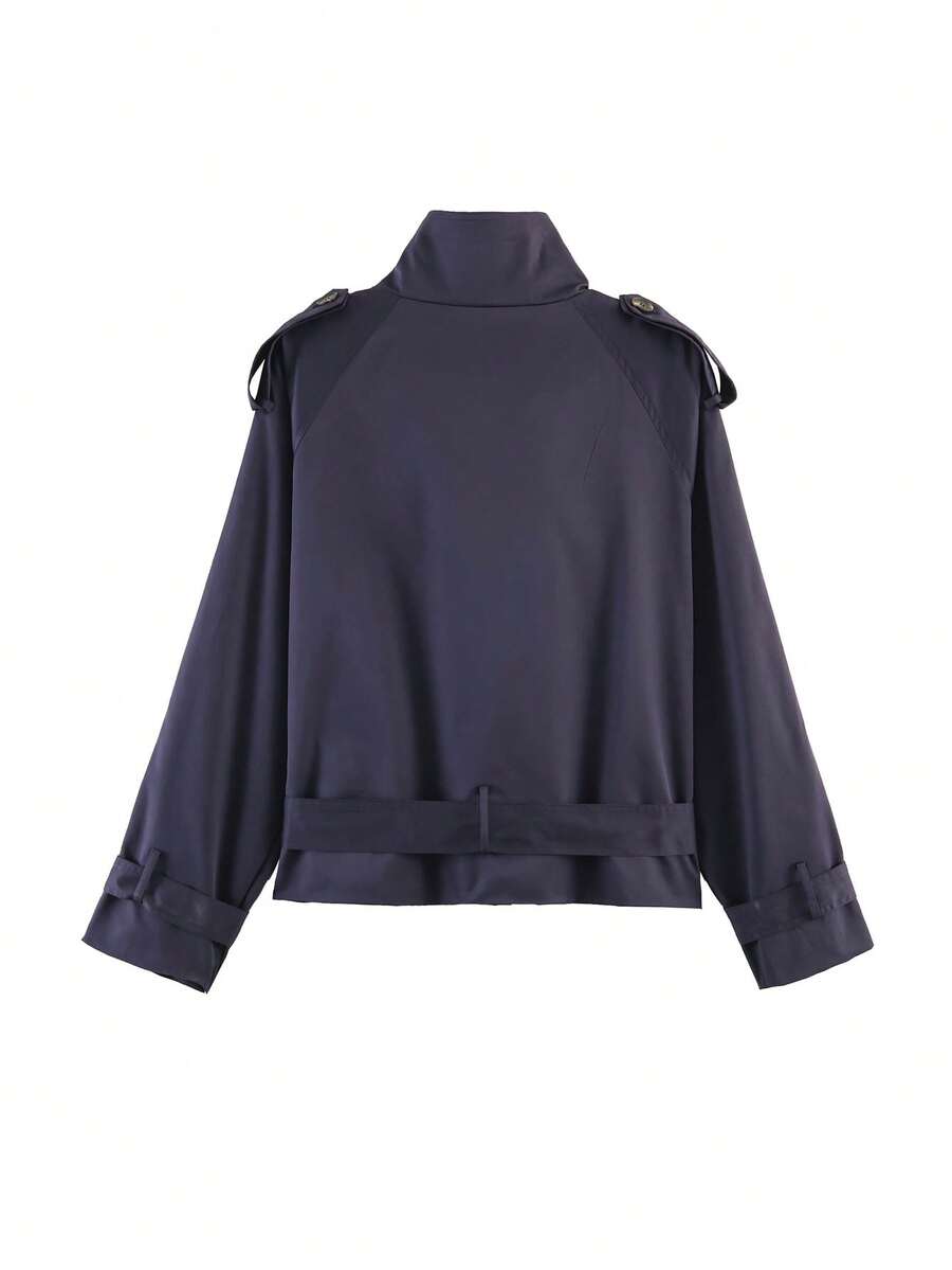 Abrigo bimba elegante de estilo urbano con botones delanteros y bolsillos