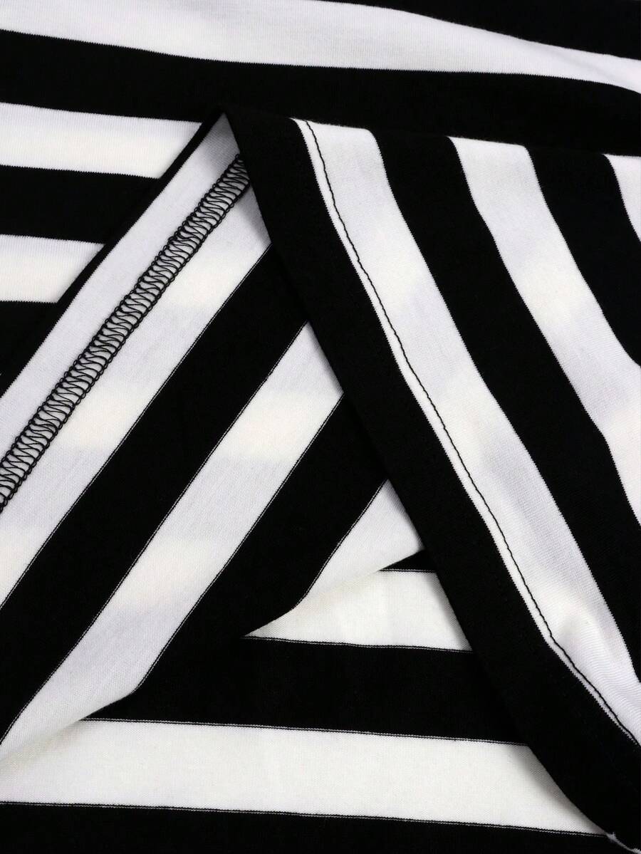 Camiseta suelta de hombro caído con estampado de letras casual para hombre