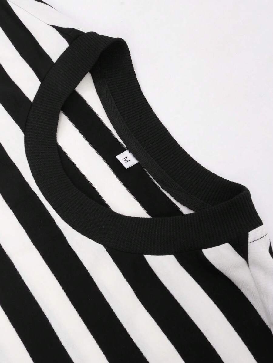 Camiseta suelta de hombro caído con estampado de letras casual para hombre