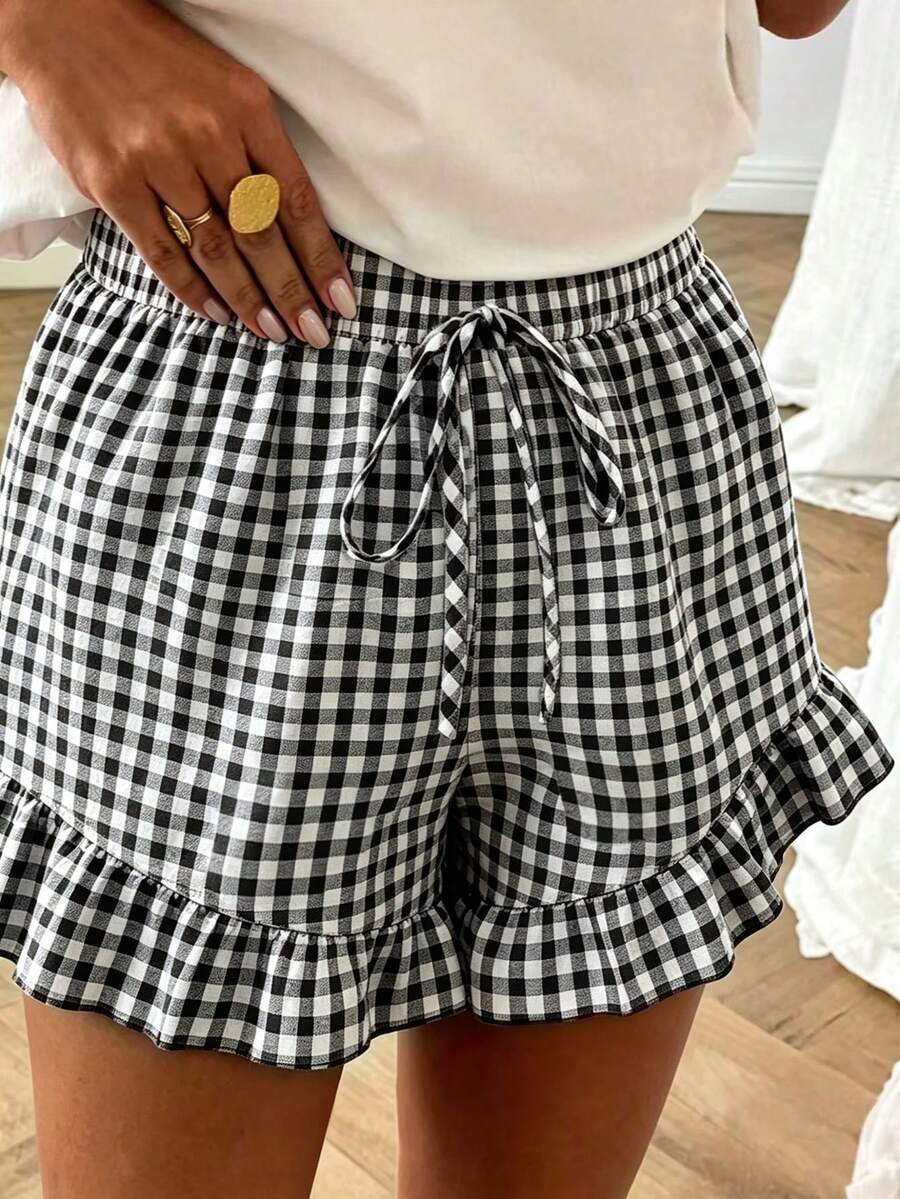 Pantalones cortos sueltos con volantes