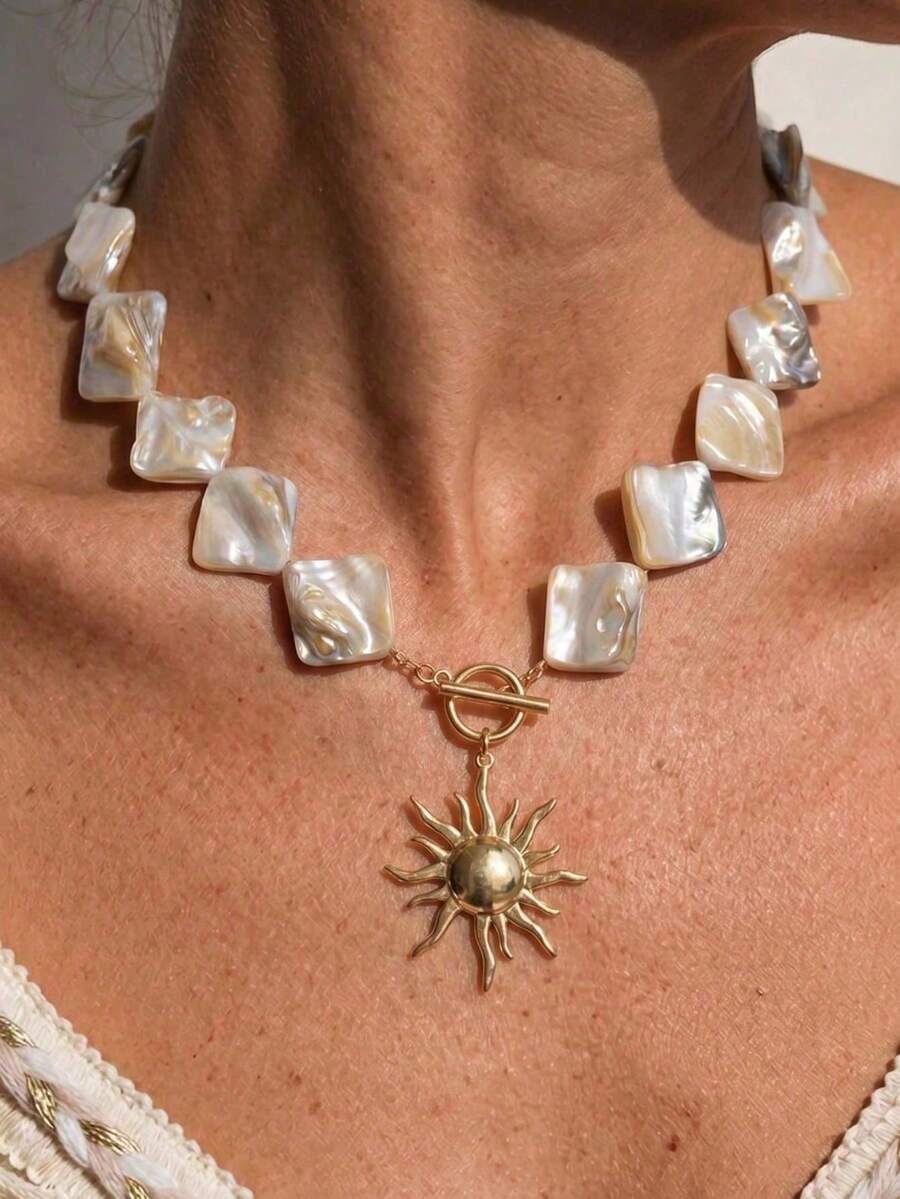 Pieza Collar de concha natural estilo Hawái