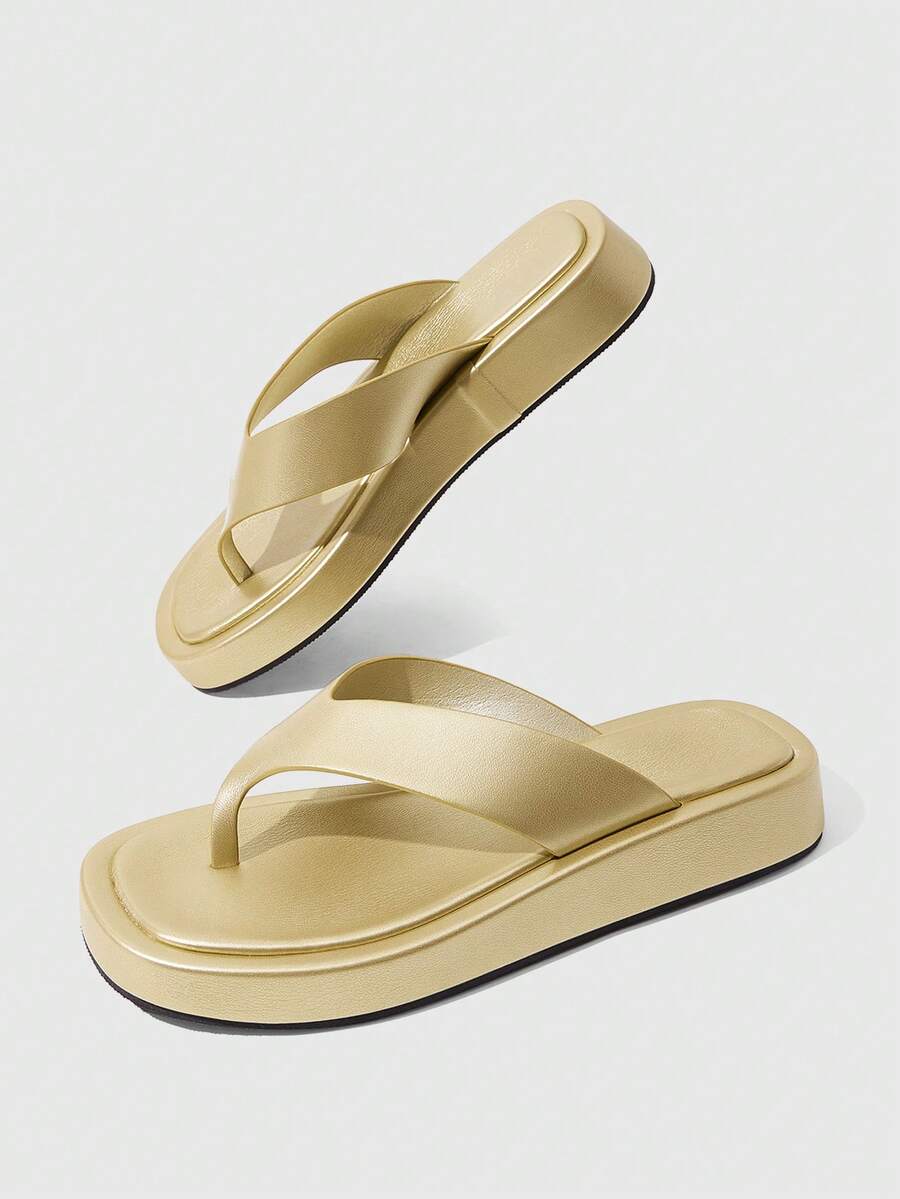 Sandalias de mujer con suela gruesa y punta abierta