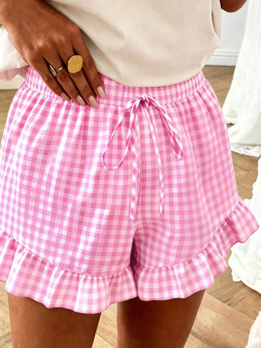 Pantalones cortos sueltos con volantes