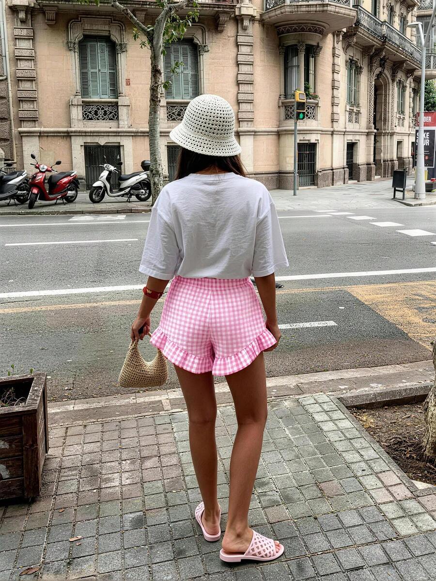 Pantalones cortos sueltos con volantes