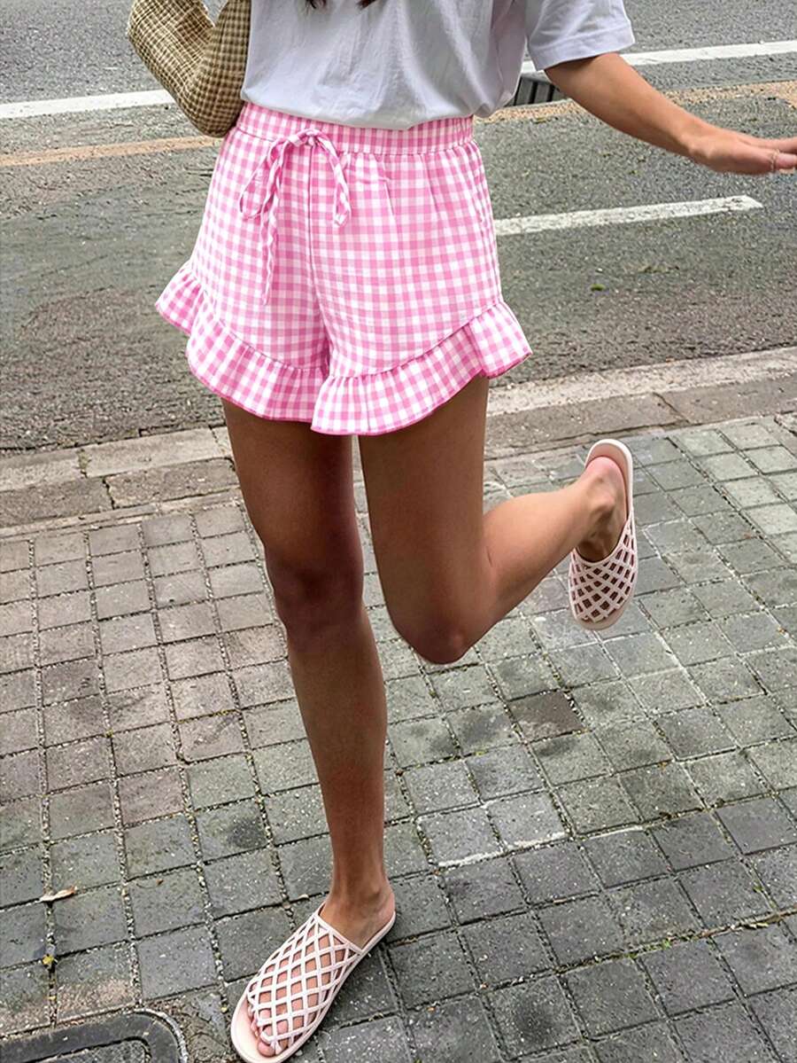 Pantalones cortos sueltos con volantes