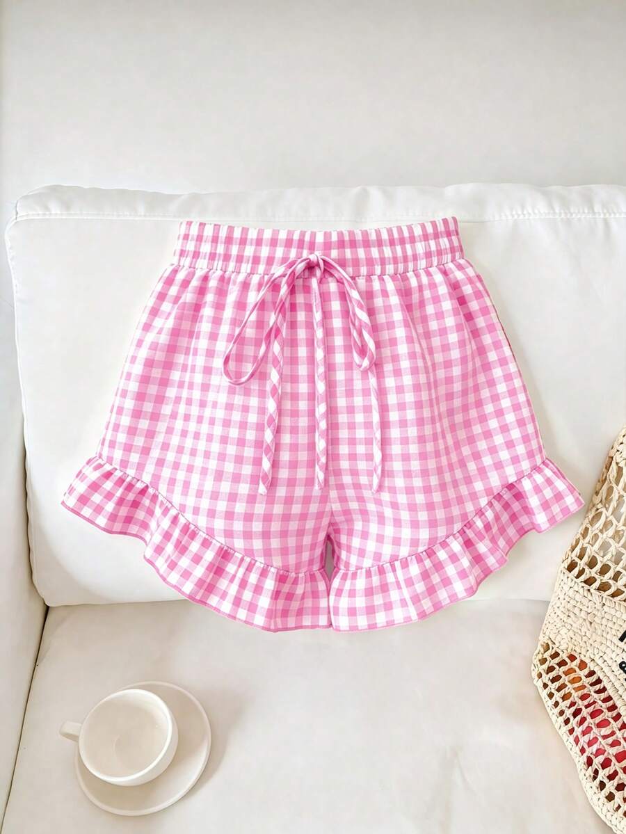 Pantalones cortos sueltos con volantes