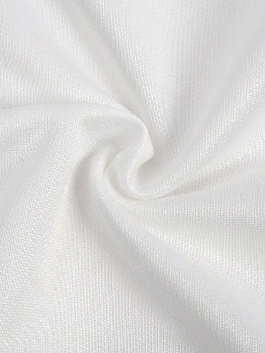 Camiseta suelta de hombro caído con estampado de letras casual para hombre