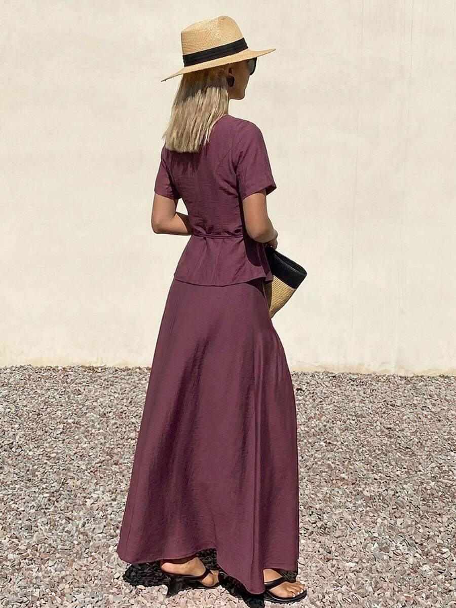 Conjunto de 2 piezas para mujer con top sin mangas