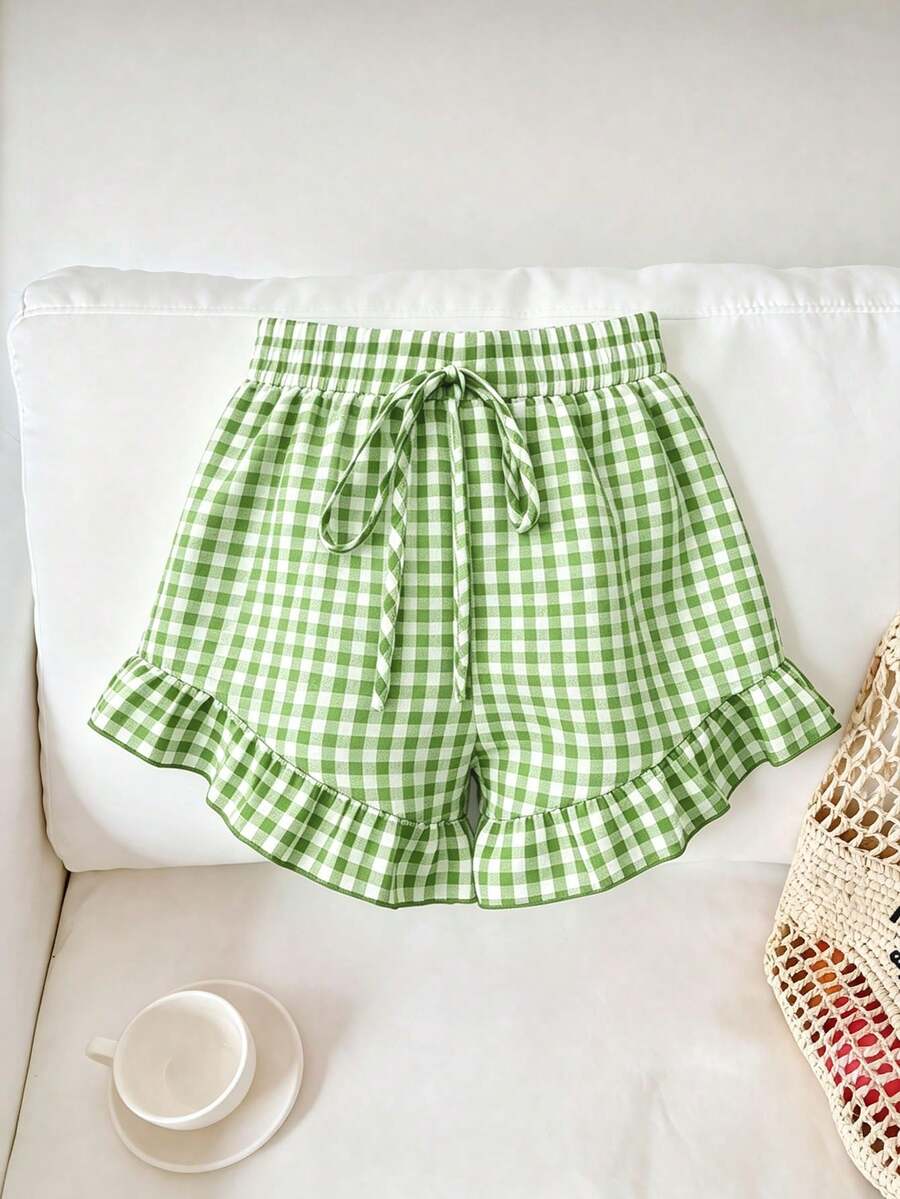 Pantalones cortos sueltos con volantes