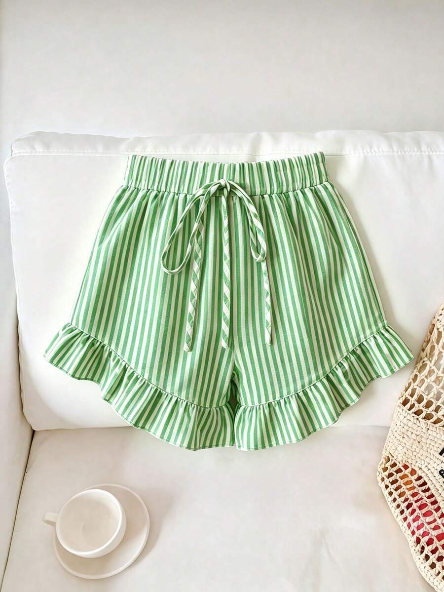 Pantalones cortos sueltos con volantes