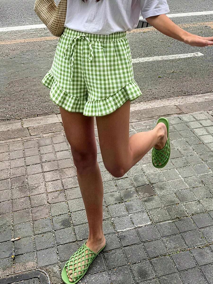 Pantalones cortos sueltos con volantes